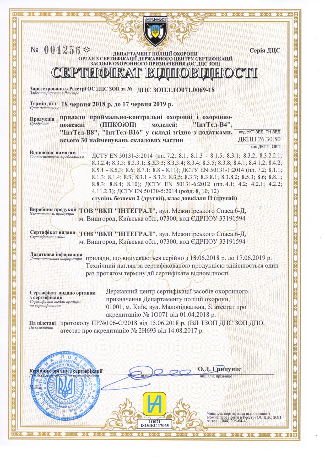CERTIFICATES